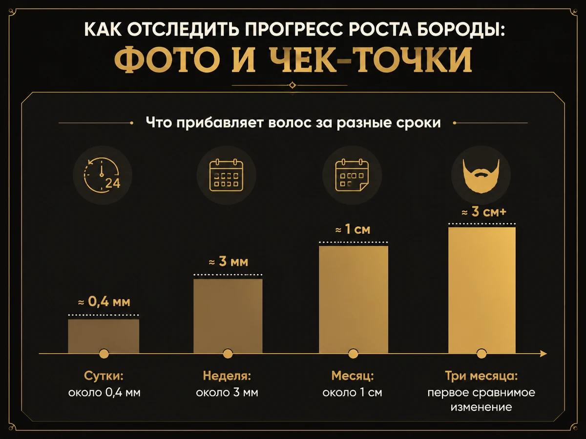 Шкала прироста волоса за сутки, неделю, месяц и три месяца