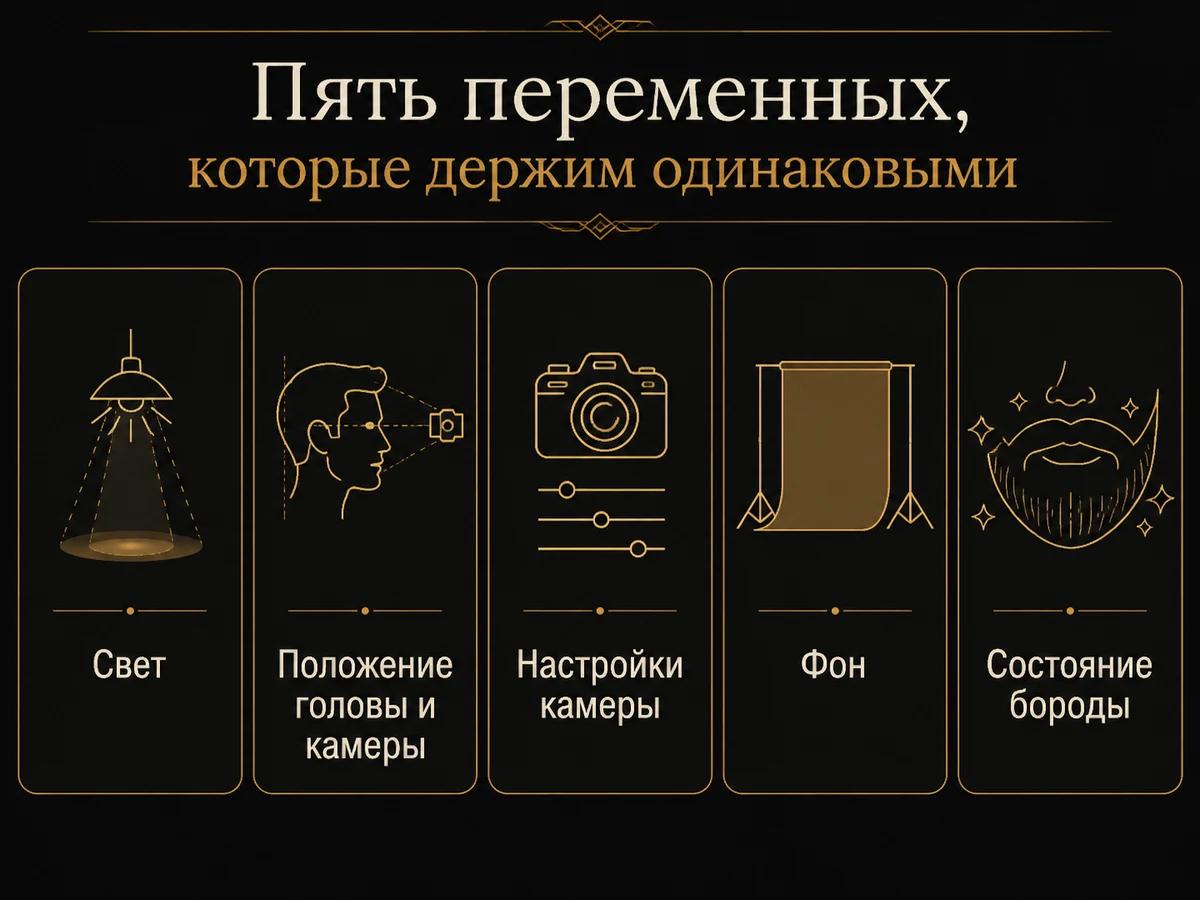 Пять переменных съёмки, которые должны совпадать на всех кадрах