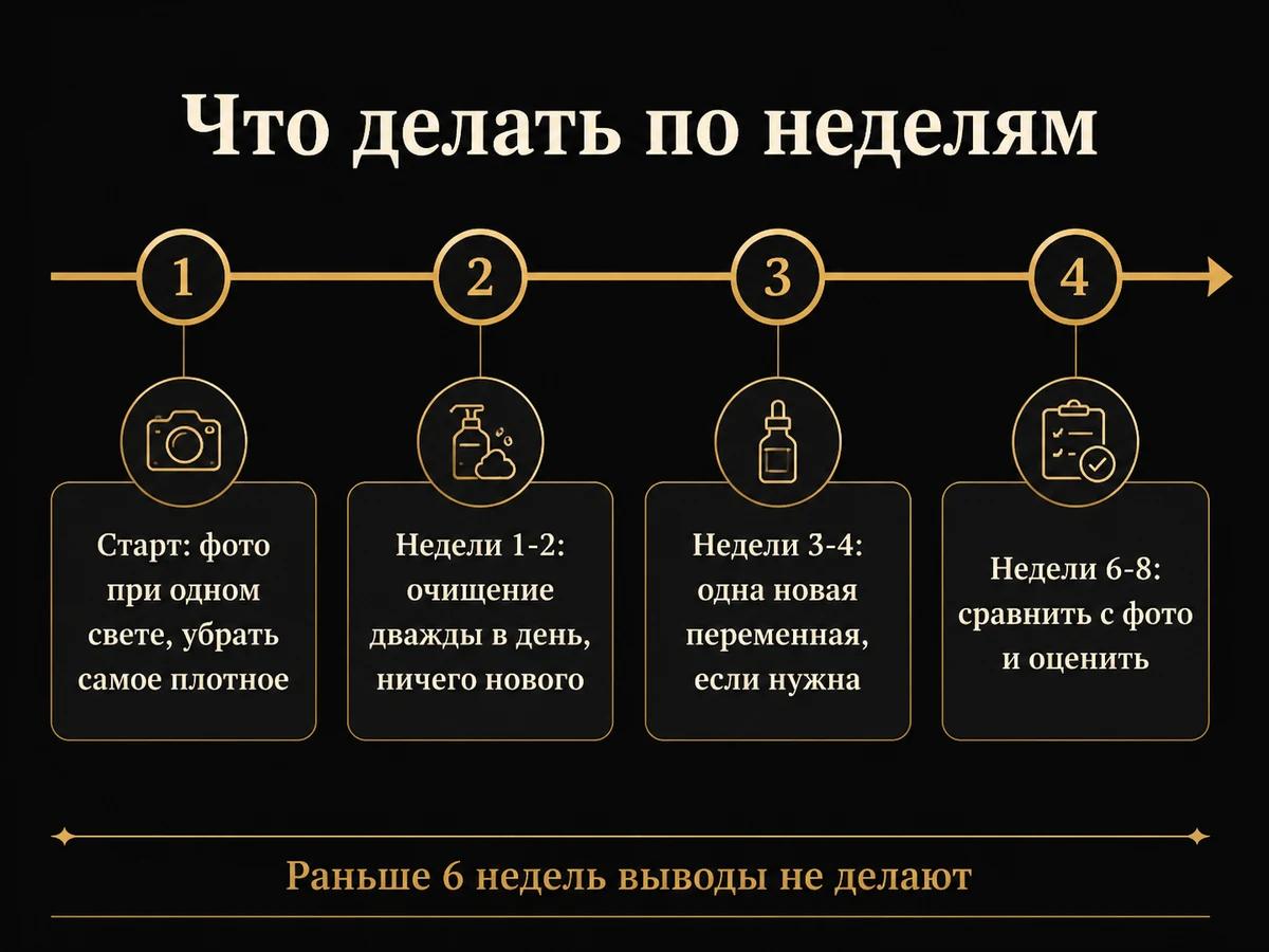 Таймлайн пересборки ухода за кожей под бородой на 6-8 недель